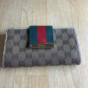 Gucci Ophidia supreme sherry line long wallet